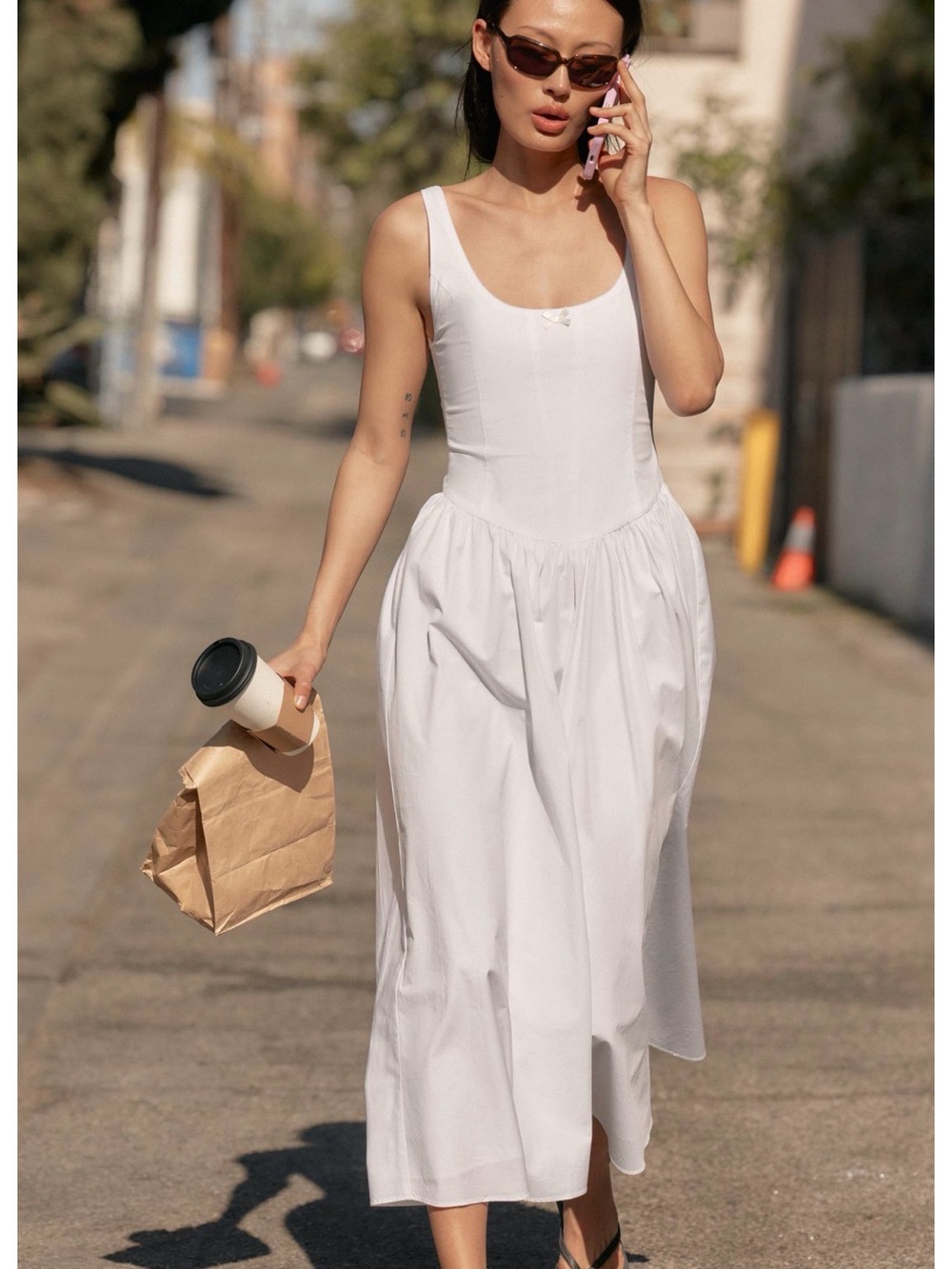 Popular Zara corset style poplin Midi Dress